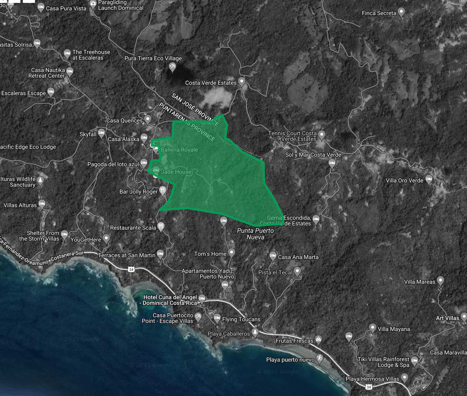 Selva Escondida property outline